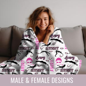 Custom Swim Blanket Personalized Swimmer Gift with Name Swimming Senior Night Gift for Athlete Girl Boy Swim Team Gift for Coach Room Decor