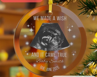 Sonogram Ornament Personalized Ultrasound Keepsake Gift Pregnancy Gift for Expecting Parent  Baby Photo Ornament Mom To Be Christmas Gift