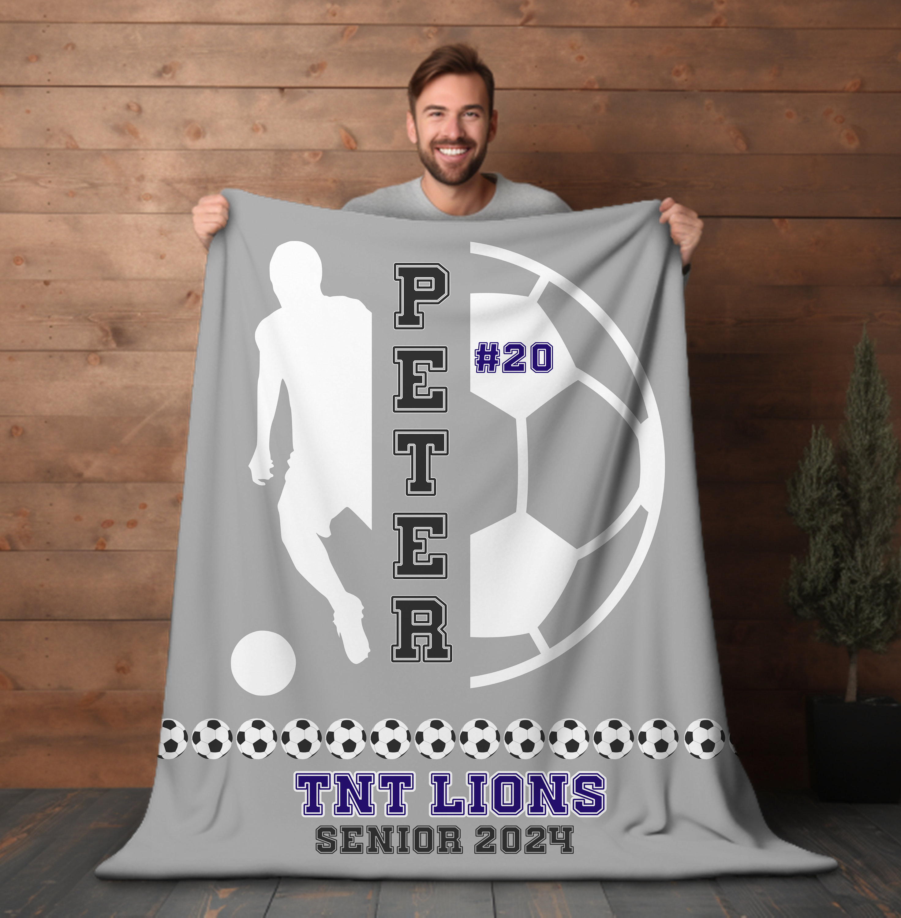 Custom Soccer Blanket for Son Soccer Personalized Senior Soccer Coach Gift Soccer Gift for Boys Senior Soccer Team Gift Birthday Gift Sherpa