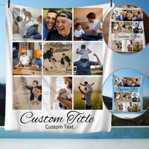 Custom Photo Blanket Mom Gift Blanket Personalized Picture Blanket with Text Personalized Photo Collage Blanket Family Photo Blanket Collage