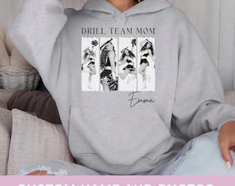 Drill Team Mom Hoodie Custom Photo Tee Personalized Dance Team Mom Sweatshirt Senior Night Gift Drill Team Shirt Proud Mom Tshirt with Name