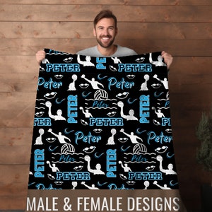 Custom Water Polo Gift Personalized Blanket Gift for Water Polo Player Gift for Coach Gift from Players Dorm Room Decor End of Year Gift