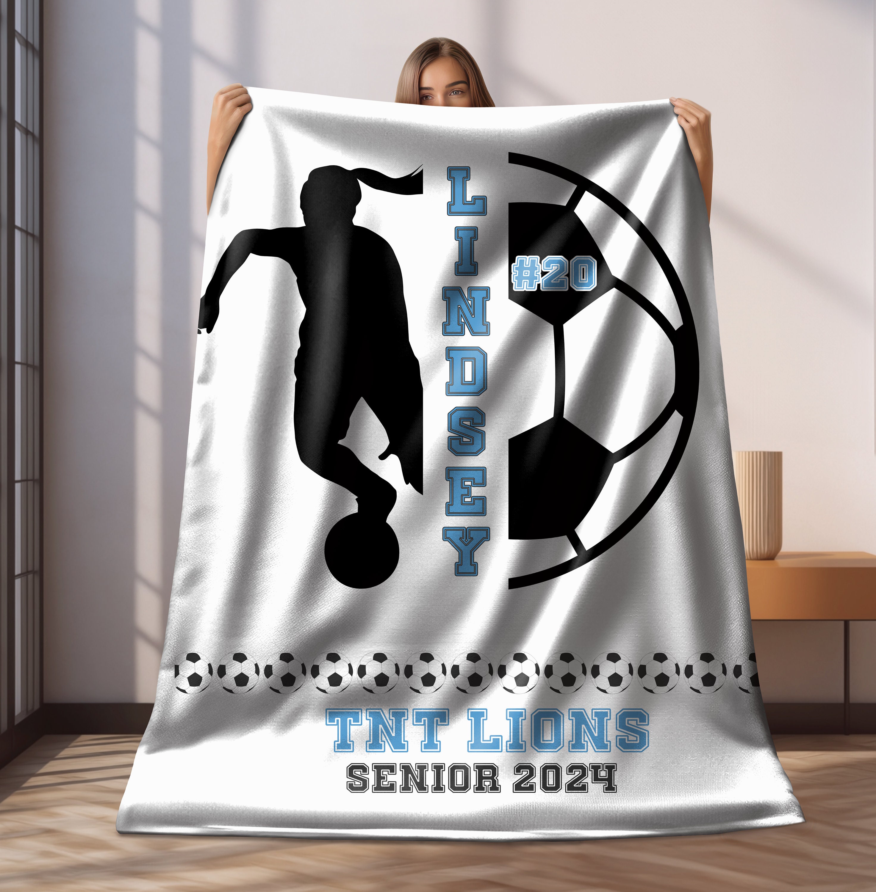 Custom Soccer Blanket for Son Soccer Personalized Senior Soccer Coach Gift Soccer Gift for Boys Senior Soccer Team Gift Birthday Gift Sherpa