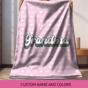 Christmas Gift for Grandma Blanket Gift Personalized Blanket Grandkids Names Nana Blanket Custom Throw Birthday Gift for Grandpa Home Decor