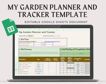 Garden Tracker Google Sheets Template Garden Planner Outdoor Gardening Tracker Planner Seed Planting Template Digital Garden Planner