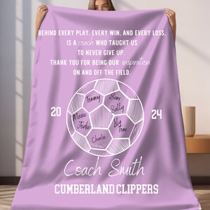 Soccer Coach Gift Custom Blanket for Soccer Coach Appreciation End of Season Gift Thank You Coach Personalized Gift Coach Award Soccer Decor