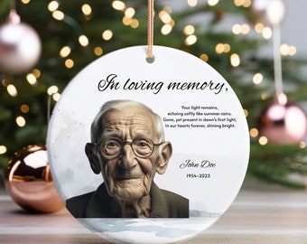 Ceramic Ornament Memorial Ornament Dad Memorial Ornament Mom Memorial Ornament Pet Memorial Ornament Bereavement Gift, Loss of Father
