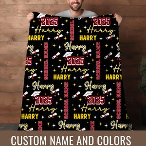 Custom Graduation Blanket 2025 Graduate Gifts for Him Her Personalized Graduation Keepsake Name Blanket Senior Grad Gift Class 2025 Blanket