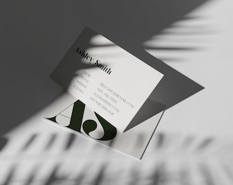 Plantilla de tarjeta de presentación minimalista - Diseño de tarjeta de presentación Canva editable - Diseño de tarjeta de presentación profesional - Tarjeta de presentación Canva simple