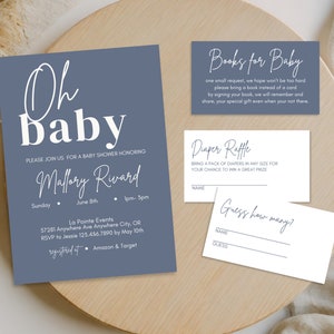 Editable Oh Baby Shower Invitation Bundle (Digital Download)
