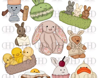 Cut Easter Jelly Teddies Clipart | 10 PNG Images