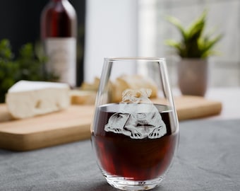 Pitbull Sketch and Serve Engraved Stemless Wineglass