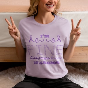 Autoimmune Disease Warrior Shirt - The Many Symptoms of &#39;Fine&#39; - Chronic Pain Awareness