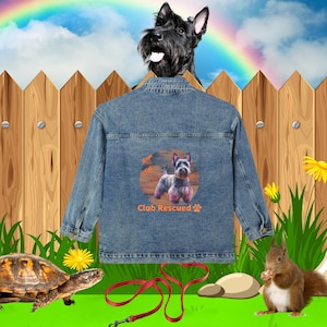 Scottish Terrier Club Rescued Women&#39;s Denim Jacket Amor Fati