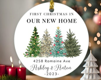 First Christmas in Our New Home Ornament | Personalized Our New House Ornament Gift | Custom 2023 New Home Ornament | Our First Family Home