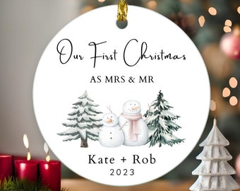 Married Christmas Ornament | Wedding Gift | Family Ornament | First Christmas as Mr and Mrs | Couple Ornament | First Married Gift |Newlywed