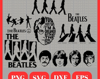 Paquete Svg de Los Beatles, Imágenes prediseñadas png de Los Beatles, John Lennon Svg, Archivo recortado de los Beatles, Líneas limpias, Banda de rock Svg, Música rock Svg, McCartney Svg