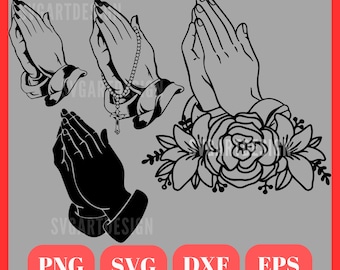 Praying Hands Svg, Praying Hands Png, Prayer Svg, Rosary, Faith svg, Cross, Religion, Religious Svg, Jesus, Christian, Spiritual