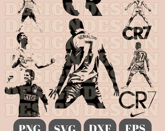 Ronaldo svg para Cricut, cabra svg, Ronaldo png, fútbol svg, descarga digital archivo de corte svg