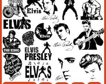 Elvis Presley Svg, Elvis Presley Cut Files, Elvis Presley Clip Art, Elvis Presley Silhouette, Elvis Presley Vector, Elvis Presley Svg Bundle