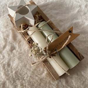 Stabkerzen mit Kerzenständer Weihnachten-  Geburtstagsgeschenk Raysin - Geschenk im Scandistyle - Raysin Kerzenständer - Kleines Mitbringsel