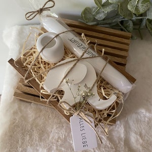 Geschenkbox zur Geburt - Raysin Elefant mit Stabkerze - Geschenk Geburt  - Neugeborenes - Raysin Kerzenhalter - Trockenblumen - Mitbringsel