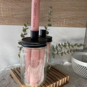 Geschenk Mädelsabend - Geburtstag beste Freundin - Kerze mit Beschriftung - Stabkerze - Kerzenständer - Dankeschön Freundin - Scandistyle