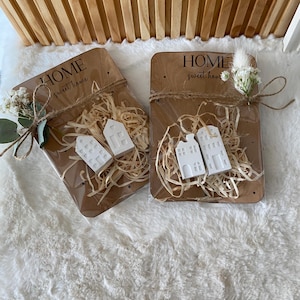 Geschenk zum Einzug - Raysin Häuschen - Einweihungsfeier Geschenk - Kleines Mitbringsel Haus - Raysin Beton Keramik- Danke - Geschenkt to Go