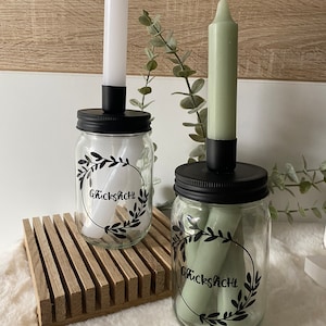 Geschenk Glückslicht - Geburtstag beste Freundin - Kerze mit Beschriftung - Stabkerze - Kerzenständer - Dankeschön Freundin - Scandistyle