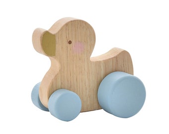Wooden Blue Duck Push Toy