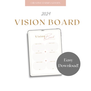 Digital Vision Board, Pink, Minimalist, Elegant, Digital Download