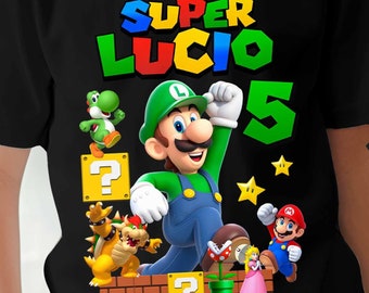 Super Luigi Birthday T Shirt 100% Cotton, Super Mario Birthday Tee, LuigiT Shirt, Birthday Boy, DTF