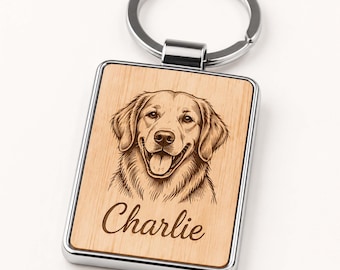 Personalized Bamboo & Metal Keychain, Custom Laser Engraved Name, Logo or Message