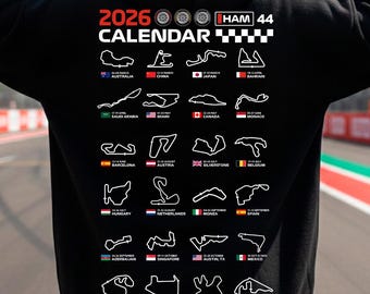 Hoodie Racing Season 2026 Leclerc 16, Racing Hoodie Hamilton 2026, Piastri 2026 Calendar Season