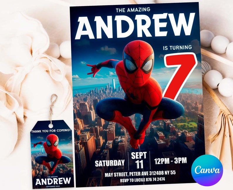 Spiderman Editable Birthday Invitation, Spider Invite, Amazing ...