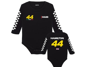 Hamilton 44 Baby Bodysuit, Little Driver Bodysuit, Hamilton Fan Gift Baby Bodysuit