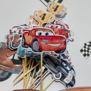 Cool Racing Car Cupcake Toppers - 24 Piece Set For Boys Birthday, Baby Shower & Race Car Theme Parties