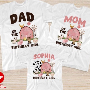 ピンクファーム誕生日Tシャツ綿100%、かわいい誕生日Tシャツ、ピンクファームTシャツ、誕生日ガール、マッチング家族Tシャツかわいいファーム