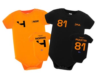 Piastri 81 Baby Bodysuit, Little Driver Bodysuit, Piastri Fan Gift Baby Bodysuit, Norris Custom Driver Bodysuit