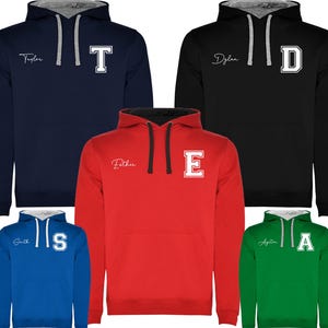 Moletom com inicial, letra personalizada no suéter, moletom com inicial retrô, moletom com letras universitárias personalizado, nome personalizado, nome da faculdade universitária