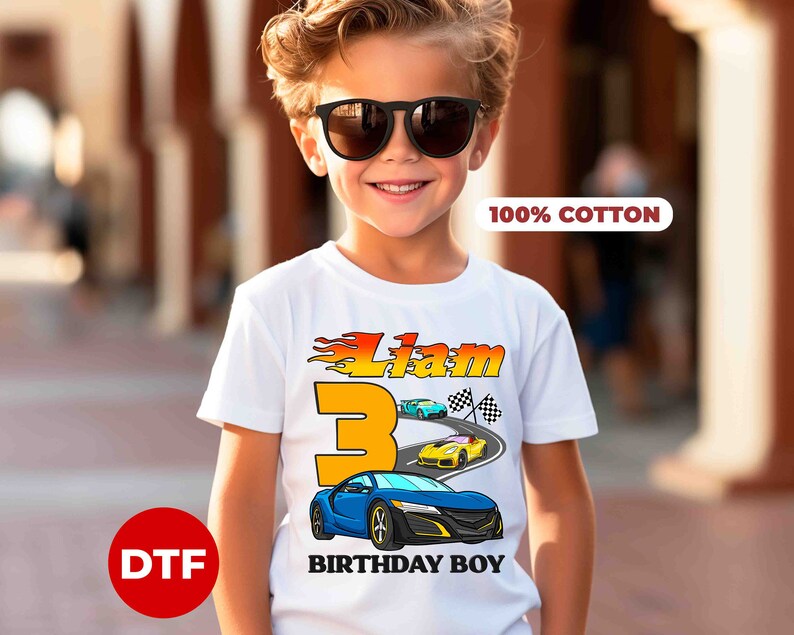 Race Cars Birthday T Shirt 100 Cotton, Racer Birthday Tee, T Shirt