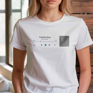 Custom Listening Music T-Shirt 100% Cotton, Custom Special Song for boyfriend, Song letter personalized T-Shirt