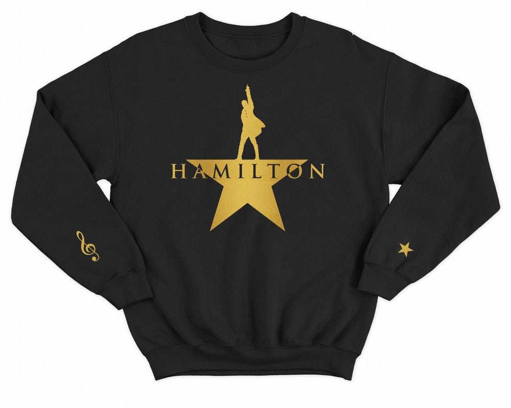 Hamilton Kids Sweatshirt, Star Hamilton Gift, Gold Hamilton Hooded Sweatshirt, Adults Hamilton Sweatshirt, American Musical Sweatshirt