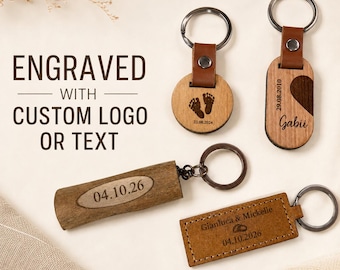 Engraved Keychain with Custom Text, Wedding Keychain, Baptism Keychain, Couples Keychain