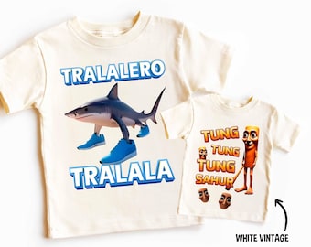 Tralalero Tralala Funny Shark Meme Shirt, Tung Tung Tung Sahur Funny Baseball Bat Meme T-shirt