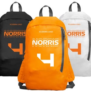 Norris 4 バックパック、Norris ユニセックスバッグ、レースカー Norris バッグパック、Norris スポーツバックパック、Norris ファンへのギフト、トラベルパック、レーシングバックパック
