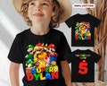 Mario Birthday T Shirt 100% Cotton, Super Mario Birthday Tee, Mario T Shirt Black or White, Birthday Boy product logo