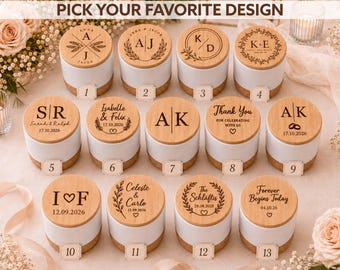 Personalized Wedding Favor Candle, Custom Engraved Bamboo Candle, Scented Candle, Bridal Shower Favor, Guest Wedding Gift