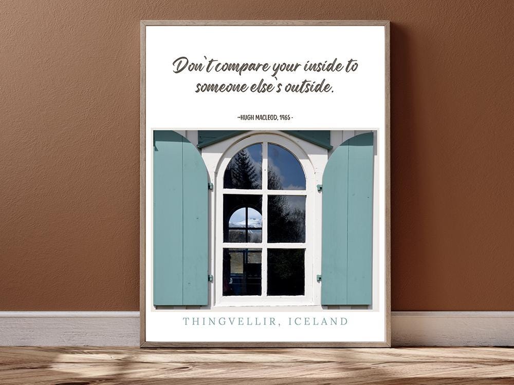 Be Yourself | Inspiring Art Print | Self Care | Motivational Quote | Stunning Photography | Ready to Hang Canvas | Thingvellir Iceland