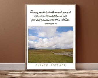 Be Yourself | Inspiring Art Print | Self Care | Motivational Quote | Stunning Photography | Ready to Hang Canvas | Durness Scotland